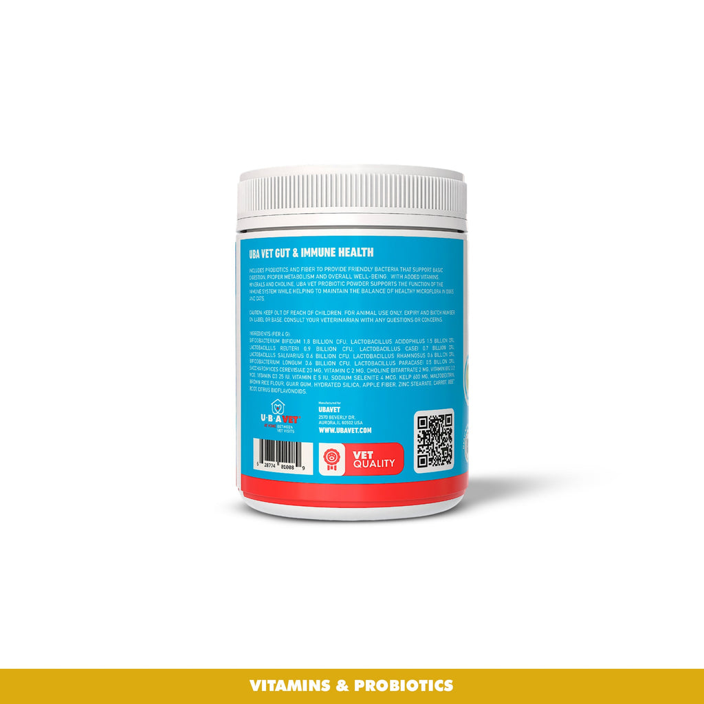 UBAVET Probiotics & Gut + Immune Health Support for Dogs & Cats – 5.3 oz / 150 g Powder by American Pet Supplies