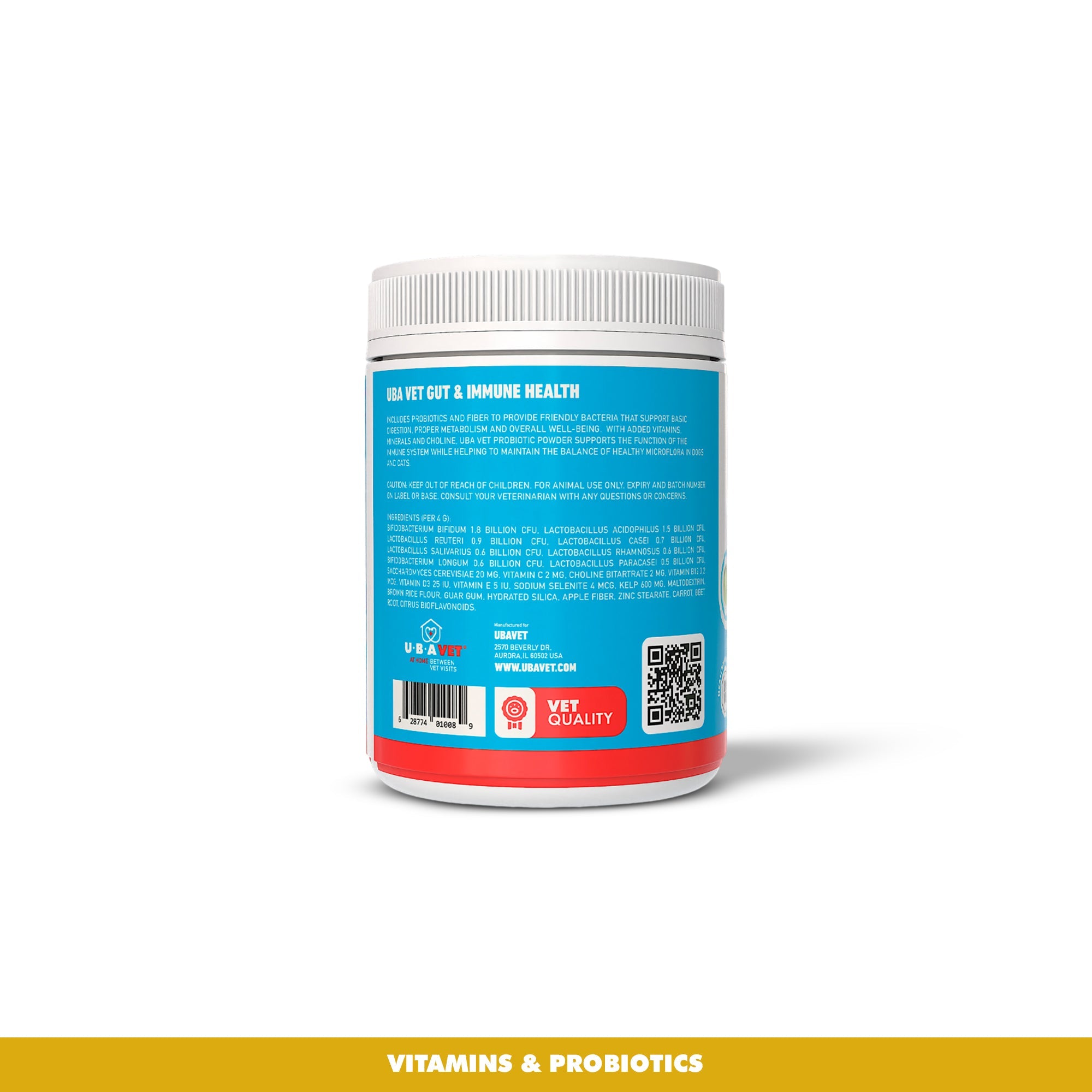 UBAVET Probiotics & Gut + Immune Health Support for Dogs & Cats – 5.3 oz / 150 g Powder by American Pet Supplies