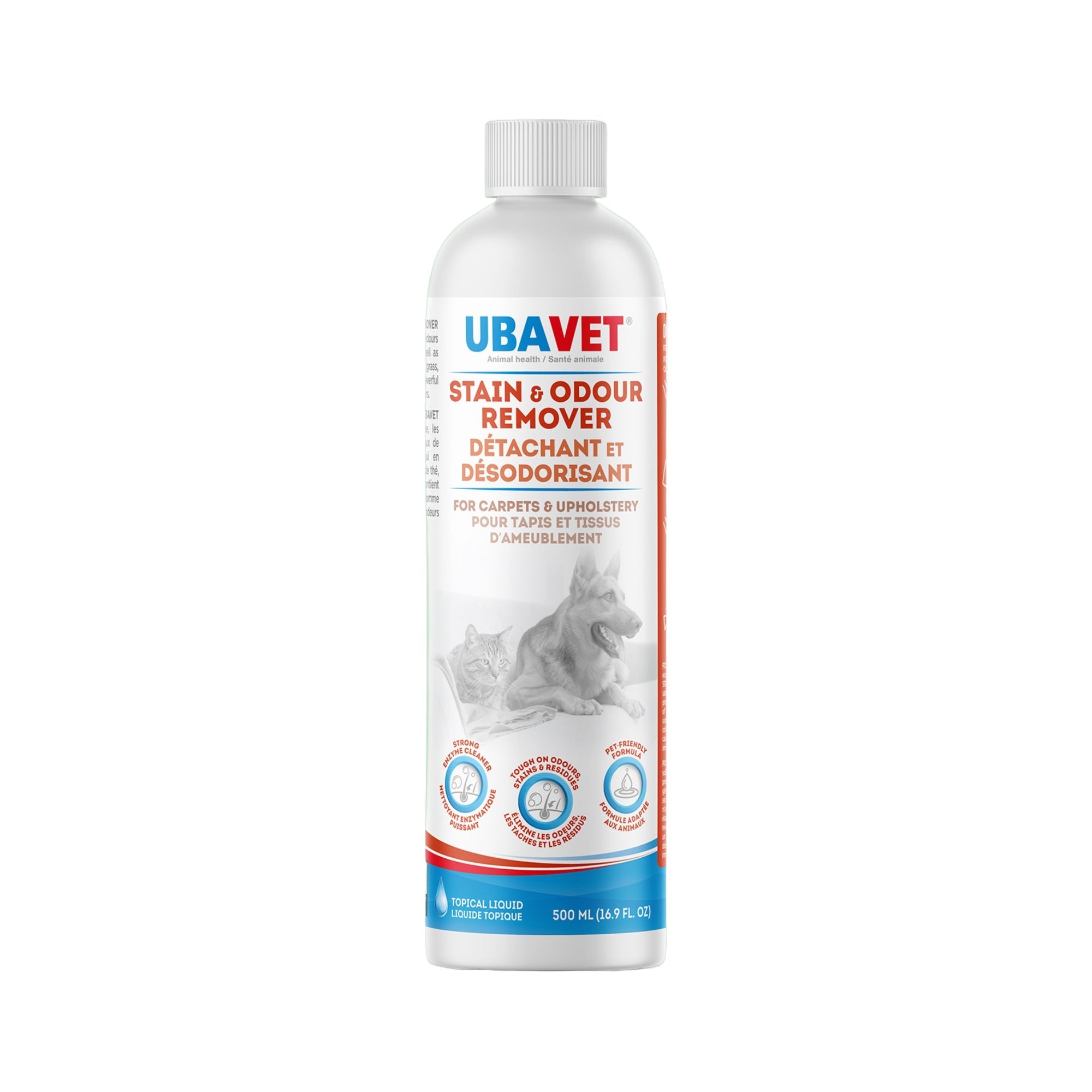 UBAVET Stain and Odor Remover for Dogs & Cats – Powerful Enzyme Cleaner – (16.9 fl oz / 500ml) by American Pet Supplies