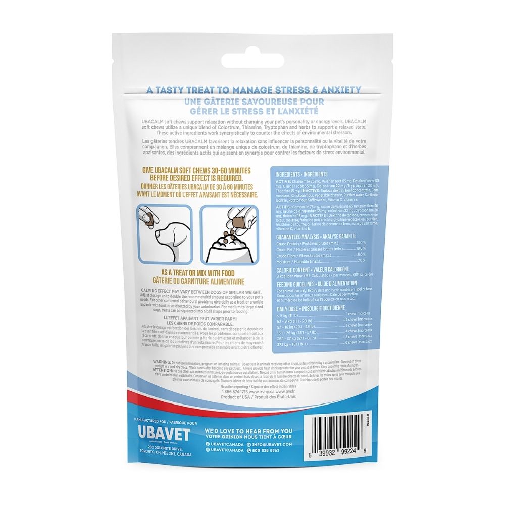 UBAVET UBACALM Calming Soft Chews for Dogs & Cats – Natural Stress & Anxiety Relief by American Pet Supplies