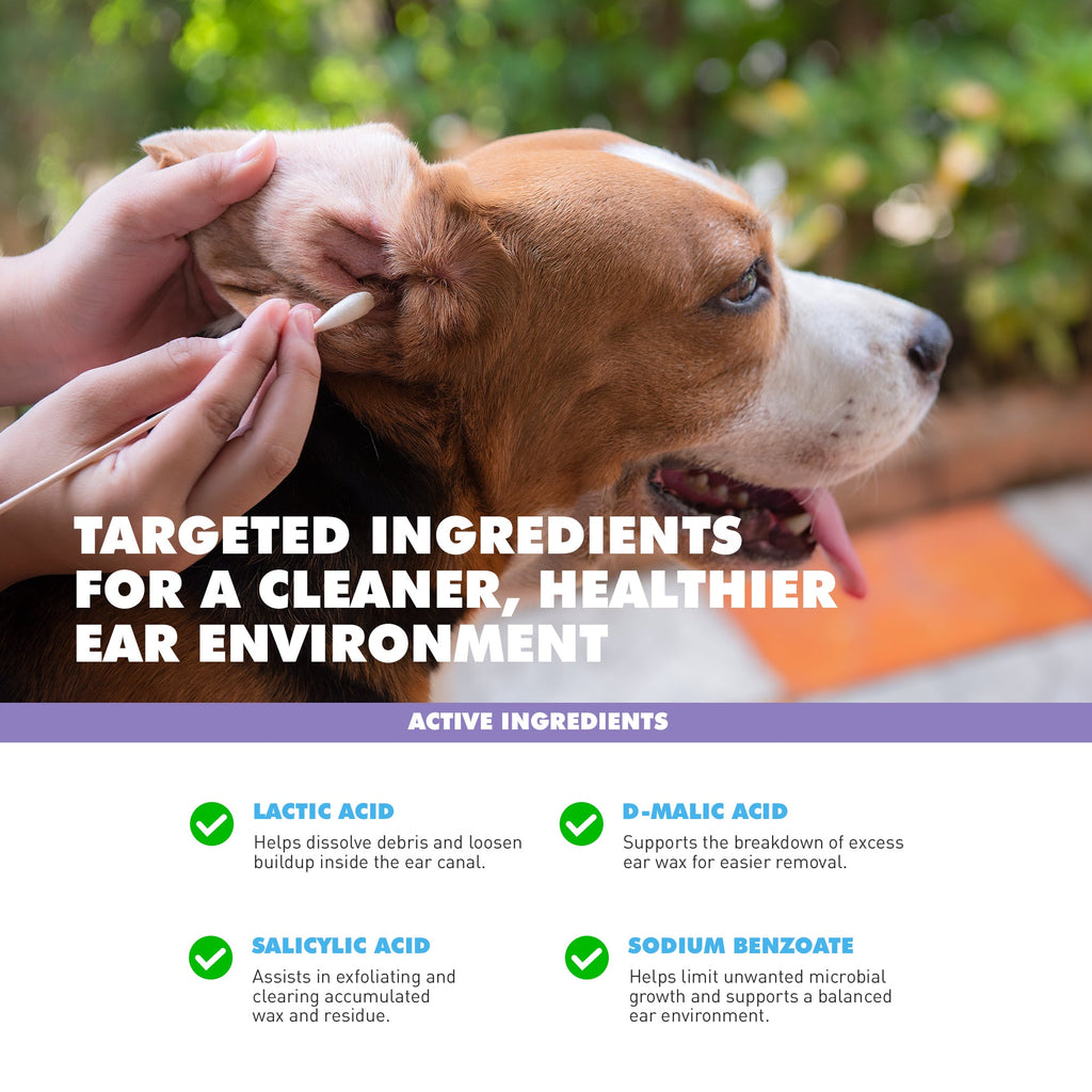 UBAVET Vet Ear Cleansing Solution for Dogs & Cats – (4 fl oz / 120ml) by American Pet Supplies
