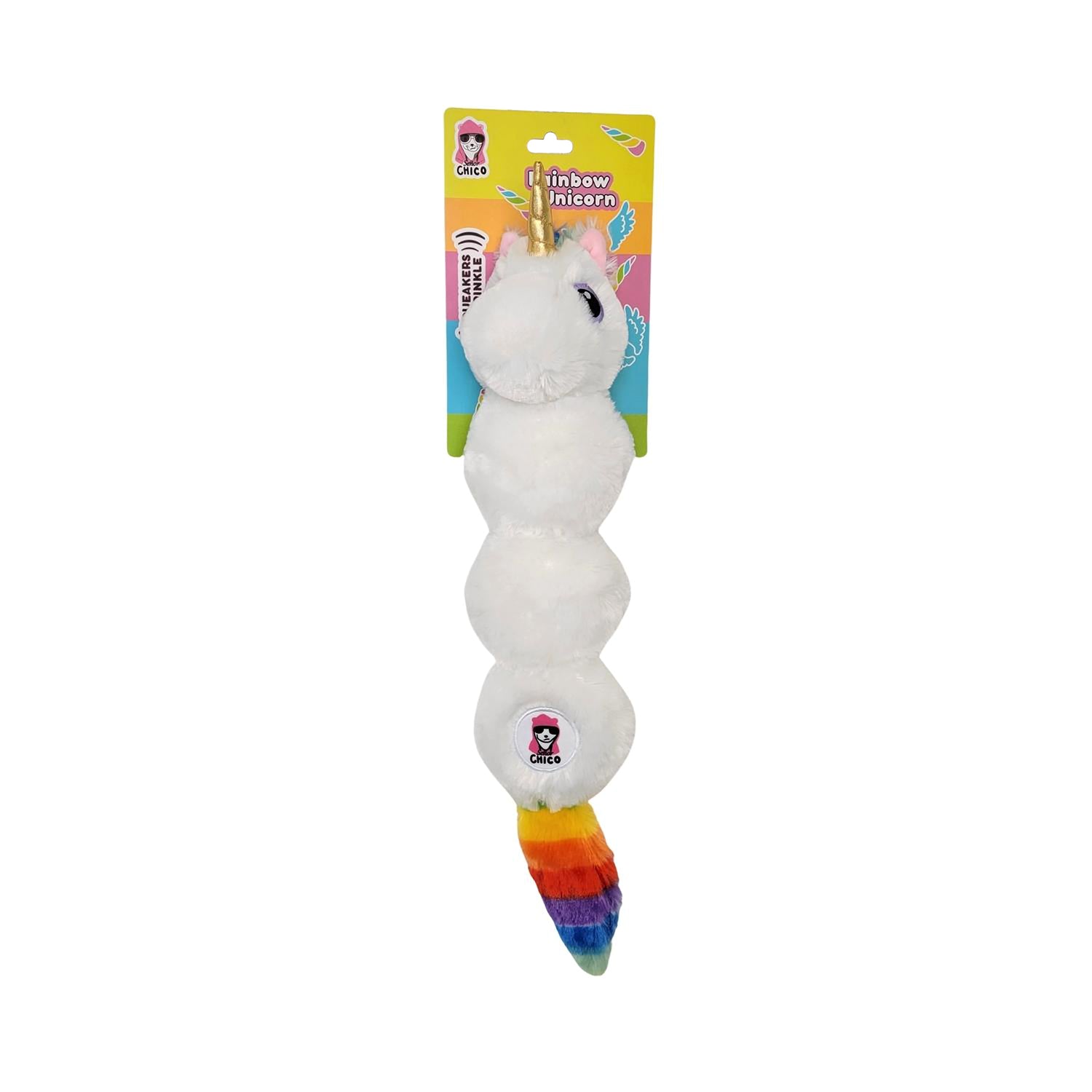 Colorful Unicorn Magical Creature Plush Dog Toy – with Squeaker & Crinkle Paper for Fun Play by American Pet Supplies