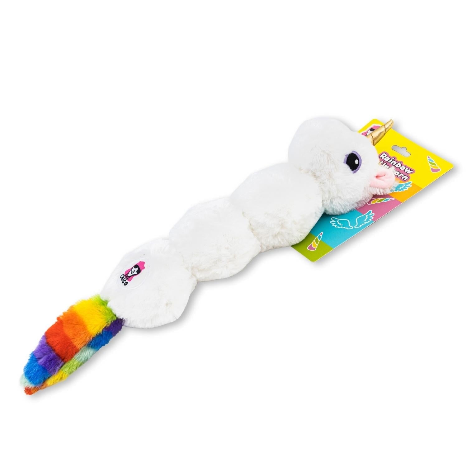 Colorful Unicorn Magical Creature Plush Dog Toy – with Squeaker & Crinkle Paper for Fun Play by American Pet Supplies