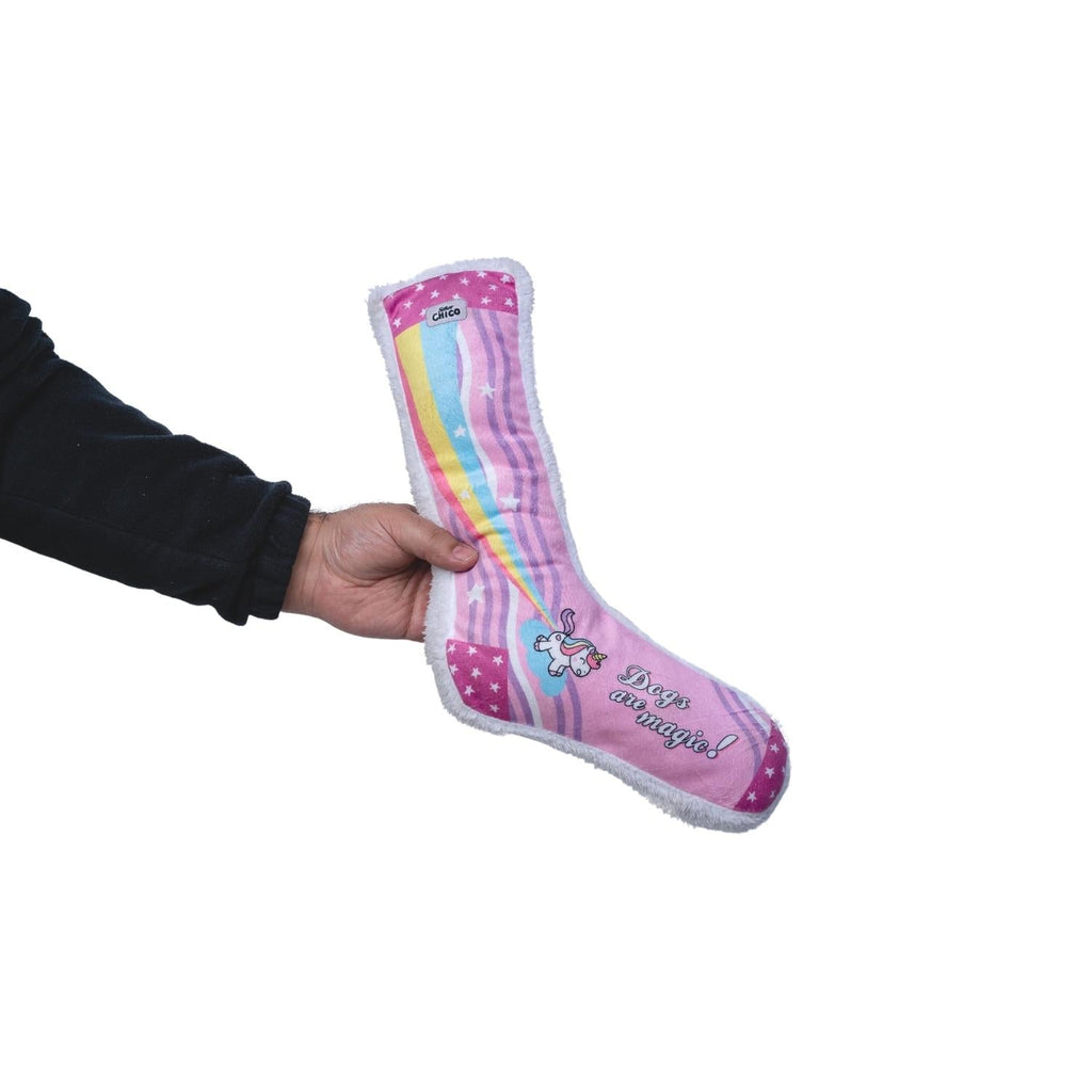 Squeaky Sock Plush Dog Toy – Whimsy Wonders Unicorn Design by American Pet Supplies