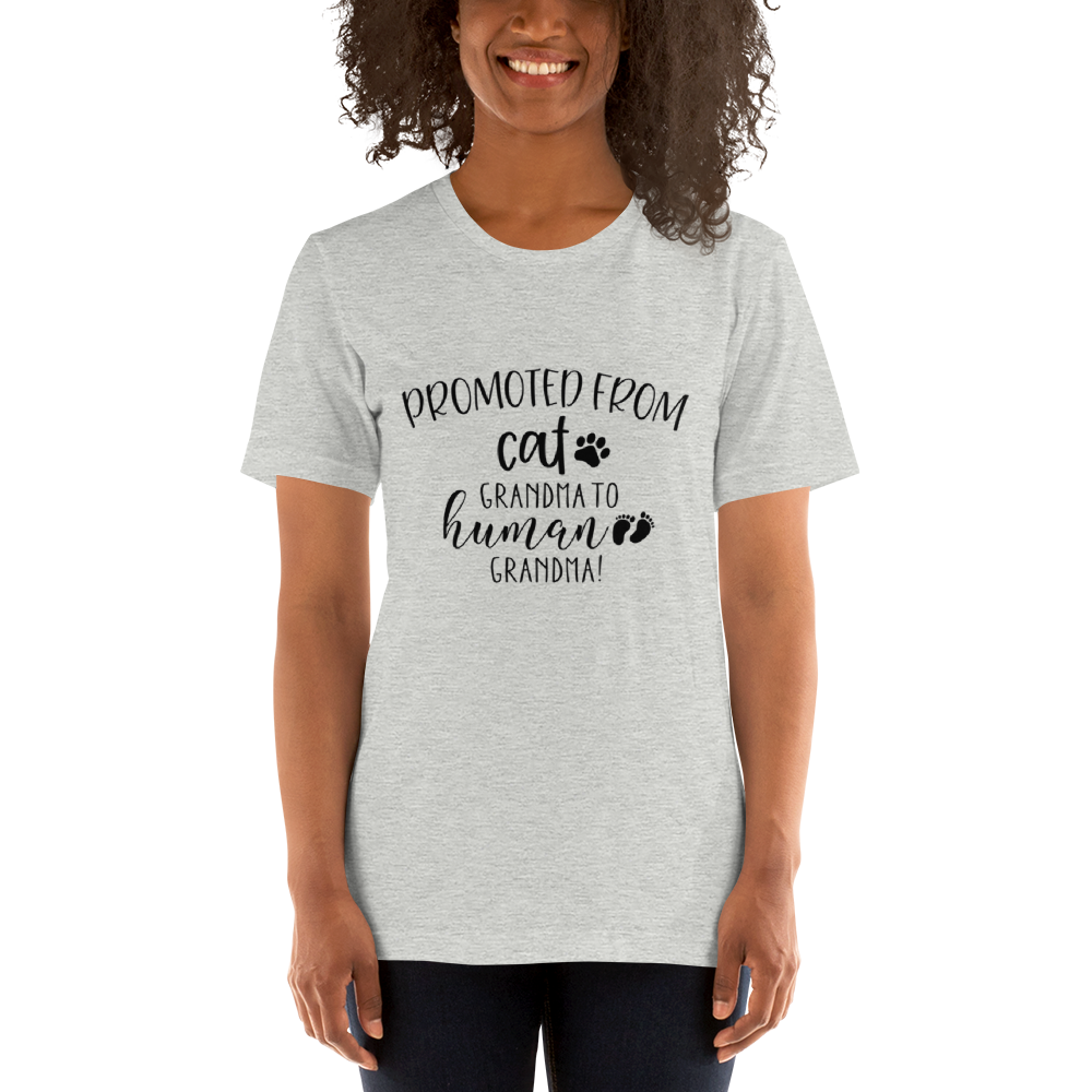 Promoted from Cat Grandma to Human Grandma T-Shirt by Furr Baby Gifts