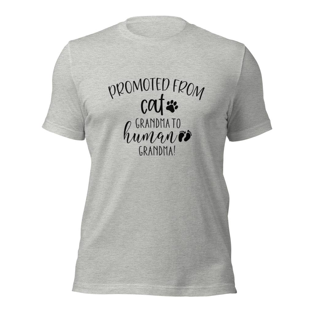 Promoted from Cat Grandma to Human Grandma T-Shirt by Furr Baby Gifts