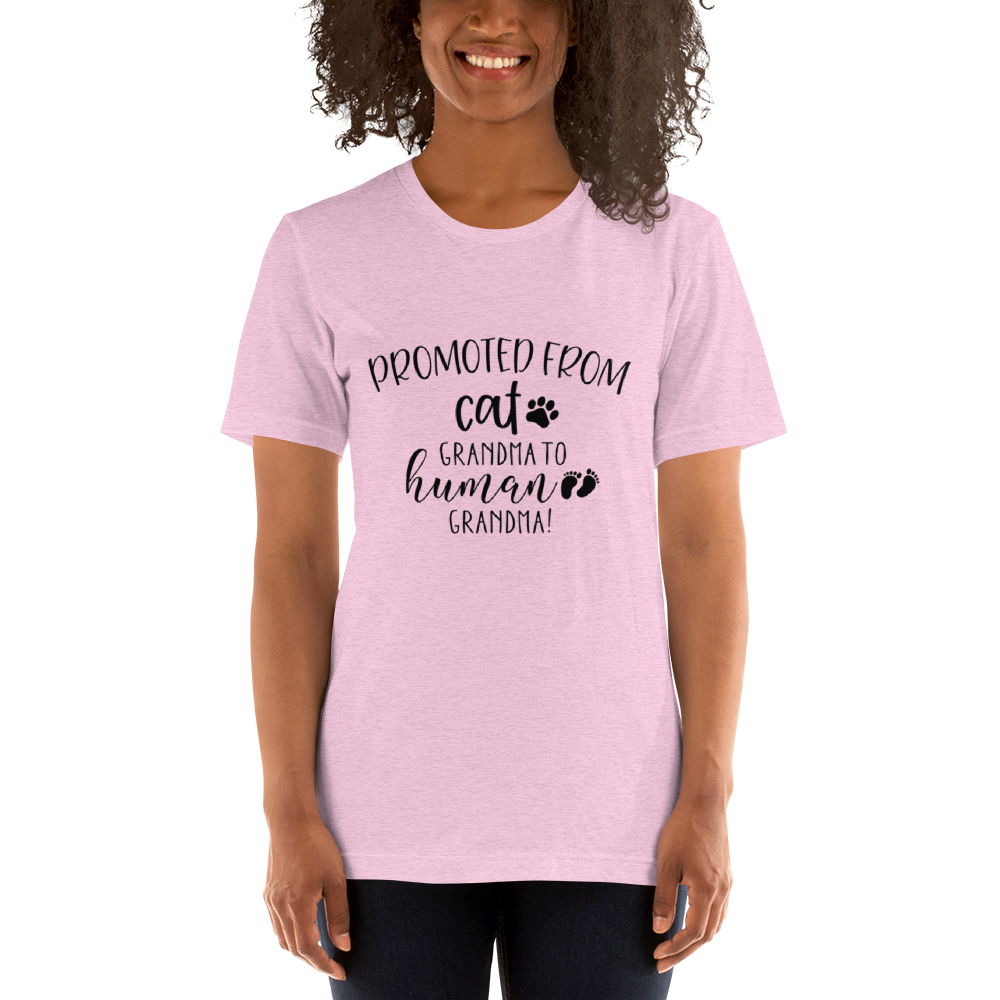 Promoted from Cat Grandma to Human Grandma T-Shirt by Furr Baby Gifts