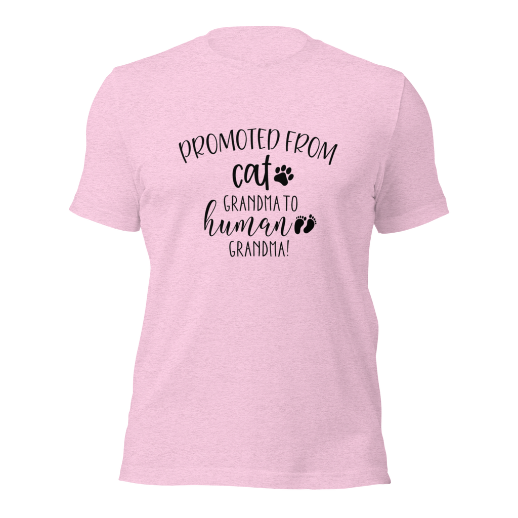 Promoted from Cat Grandma to Human Grandma T-Shirt by Furr Baby Gifts