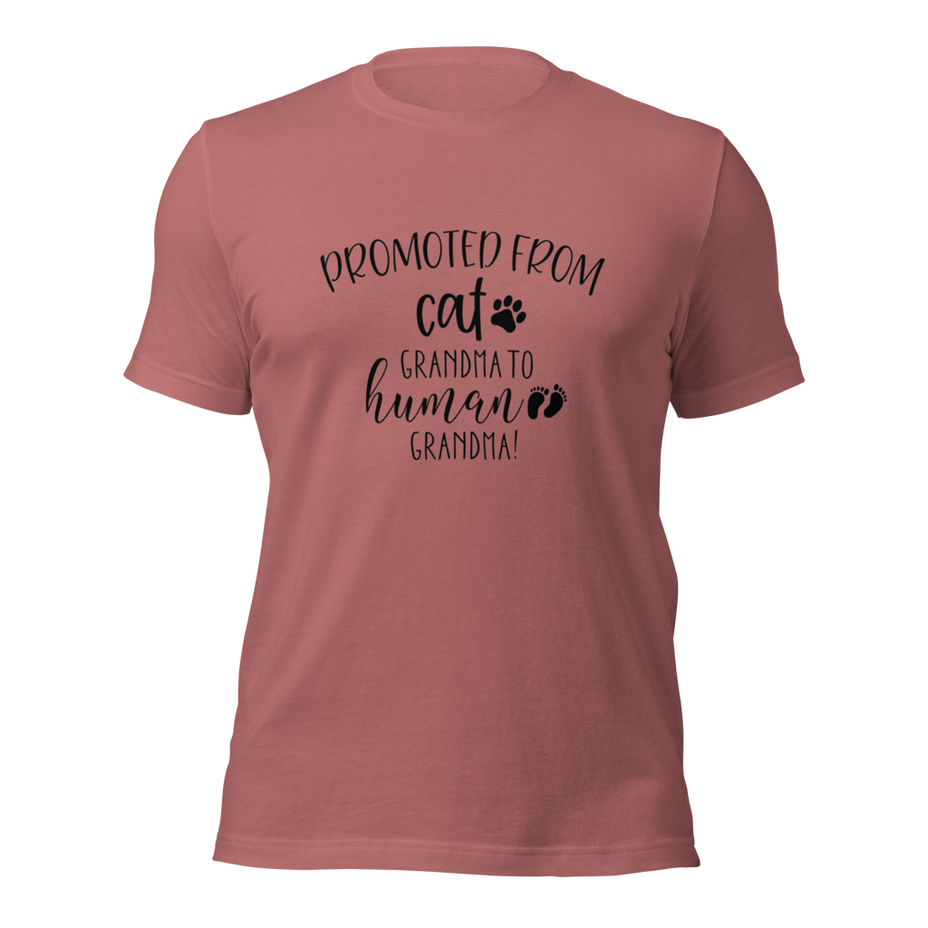 Promoted from Cat Grandma to Human Grandma T-Shirt by Furr Baby Gifts