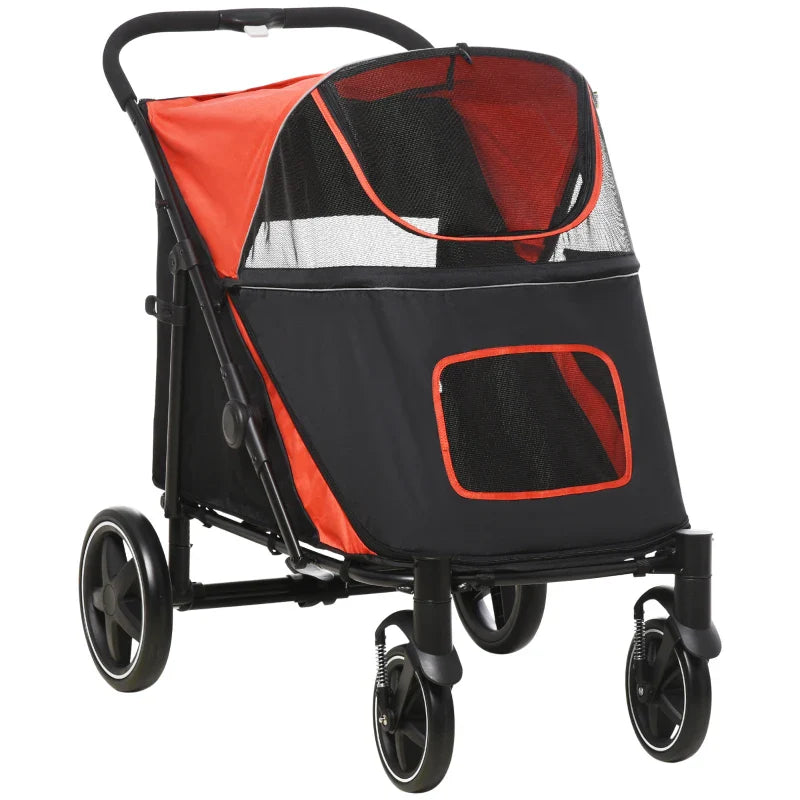 One-Click Foldable Stroller for Large Medium Small Dogs, Pet, Cats with Storage by Furr Baby Gifts