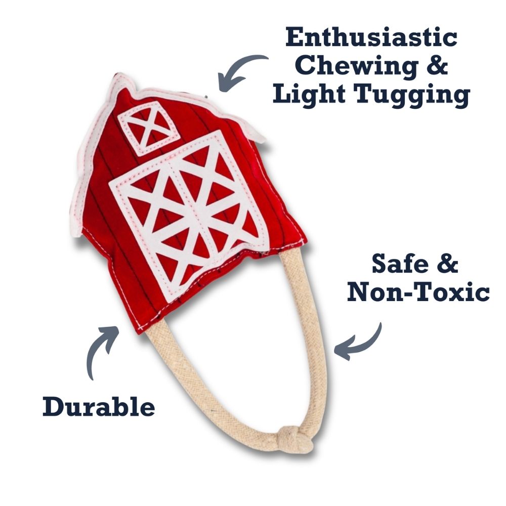 Country Living Faux Leather Red Barn Dog Chew Toy – Safe, Long-Lasting, and Non-Toxic by American Pet Supplies