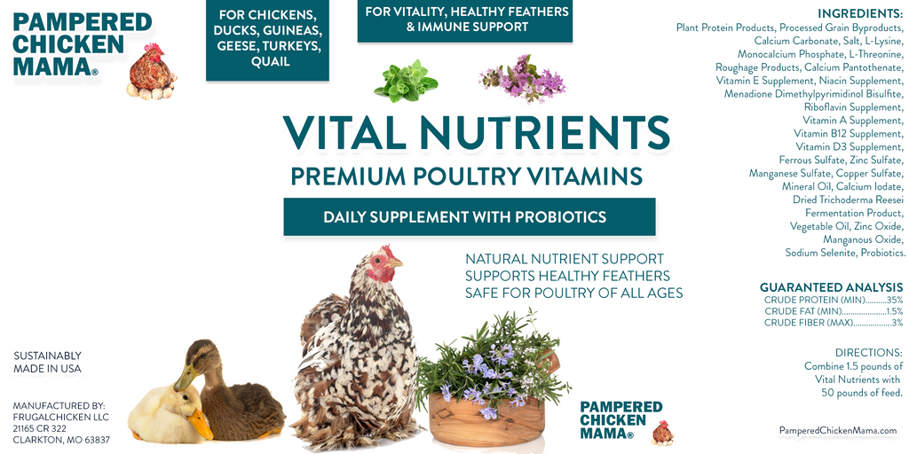 Vital Nutrients: Supplemental Essential Vitamins & Trace Minerals For Pet Chickens & Ducks by Dahlia Pets