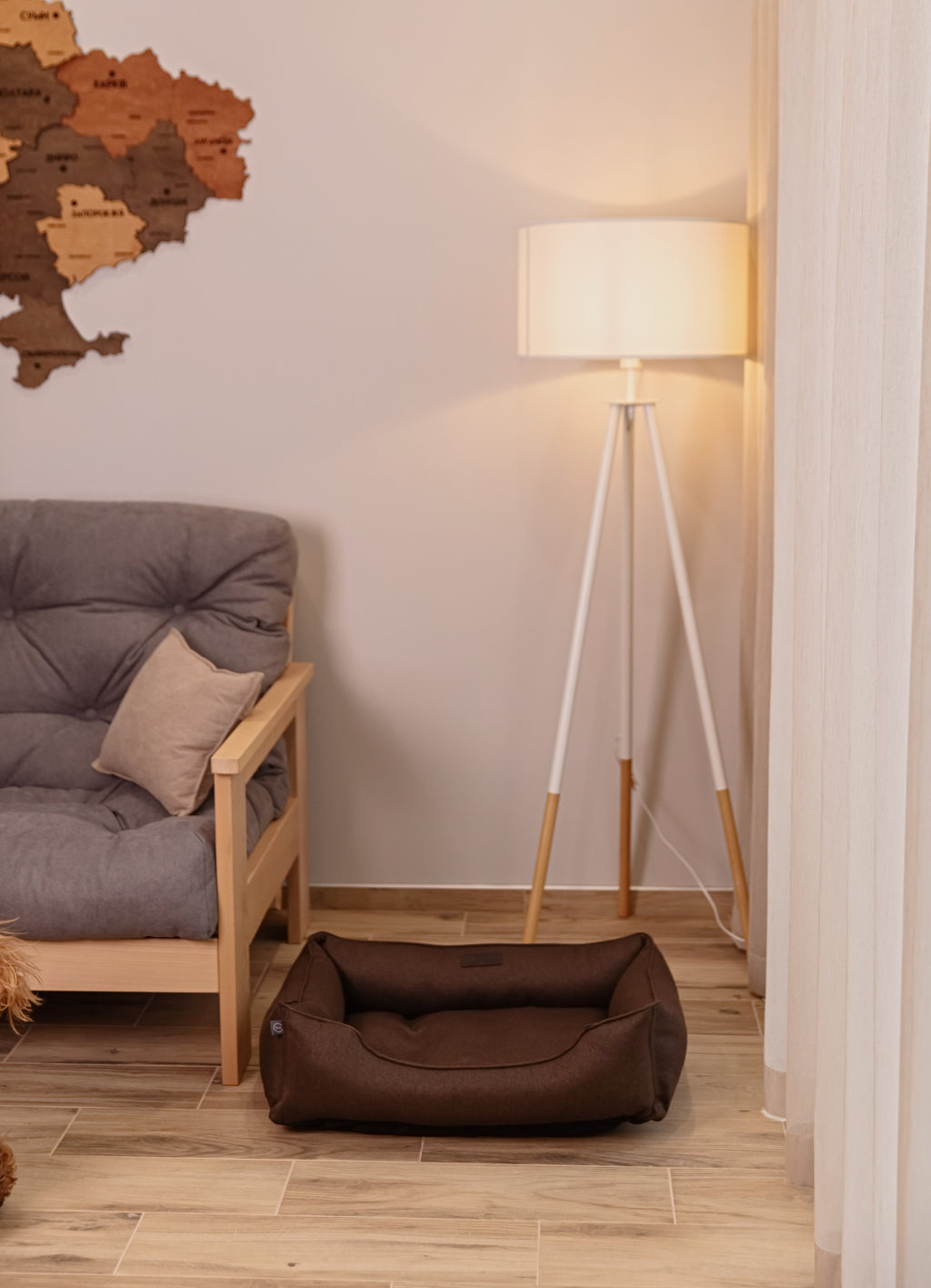 Chester & Lee | Cotton Sleeper Dog Bed Brown by Chester & Lee