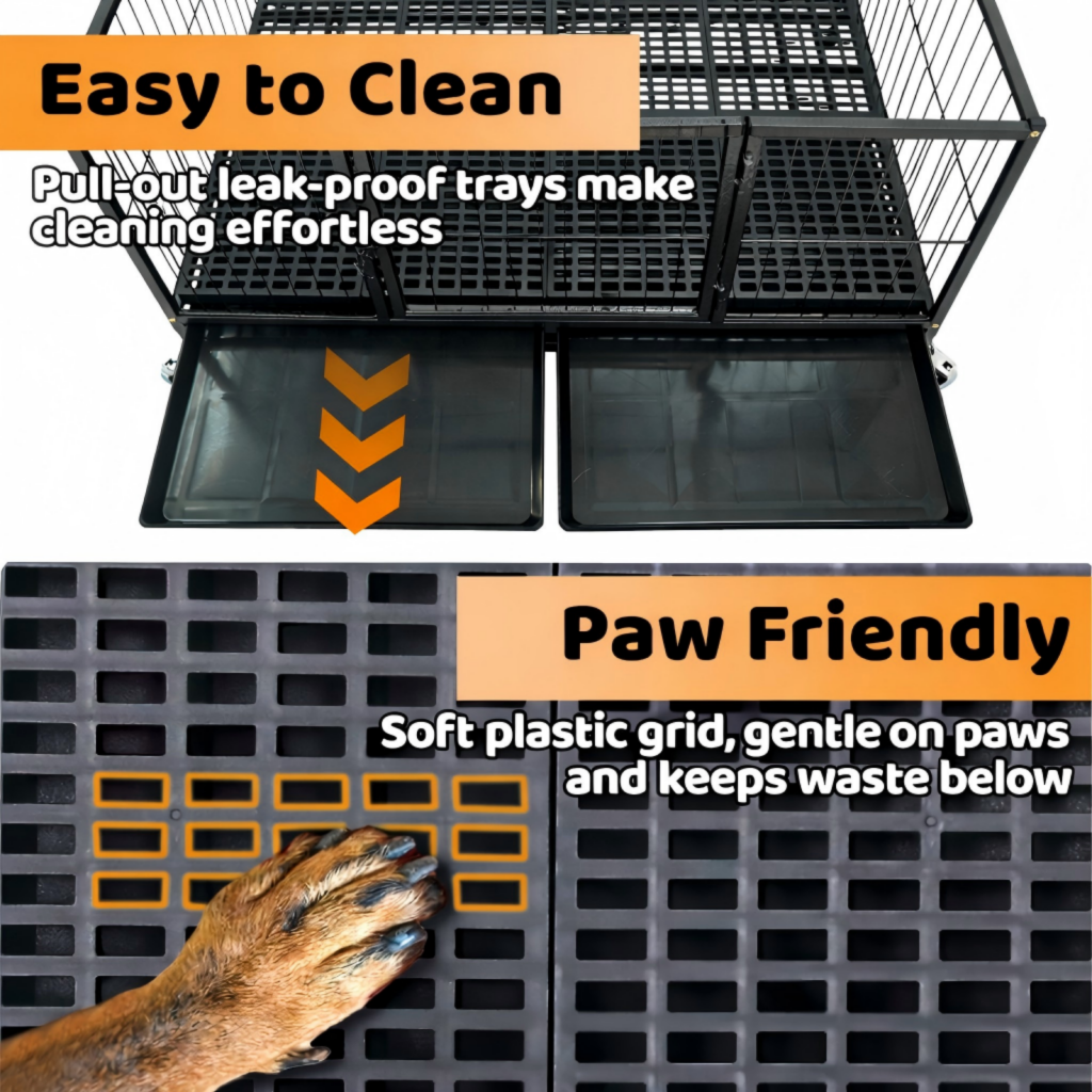 42" Stackable Dog Crate 43S+WHLP02 by Homey Pet Official