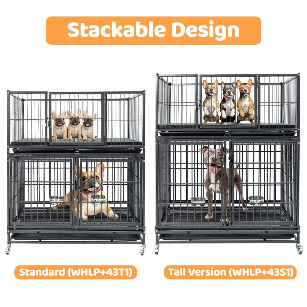 42" Stackable Dog Crate 43T+WHLP02 by Homey Pet Official