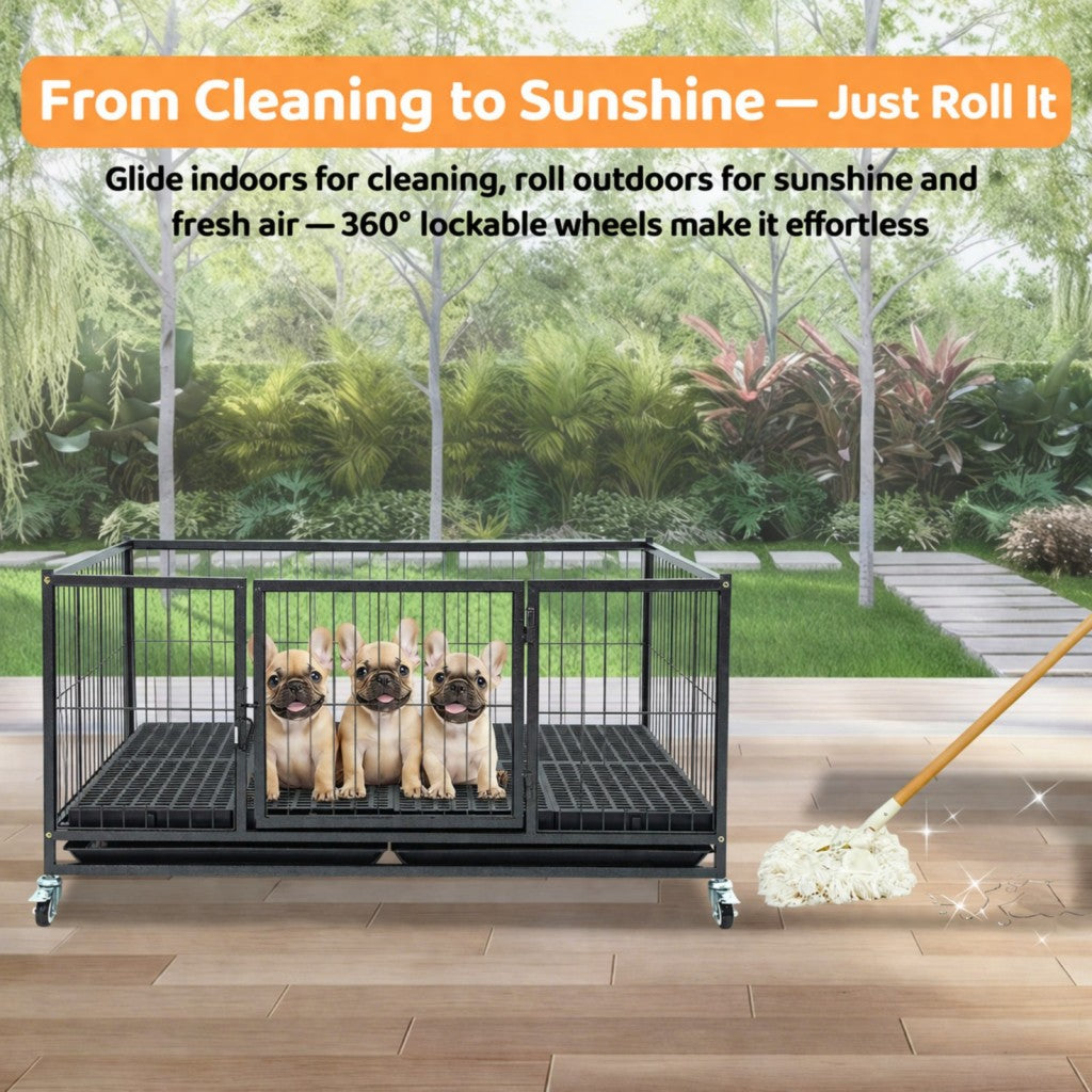 42" Stackable Dog Crate 43S+WHLP02 by Homey Pet Official