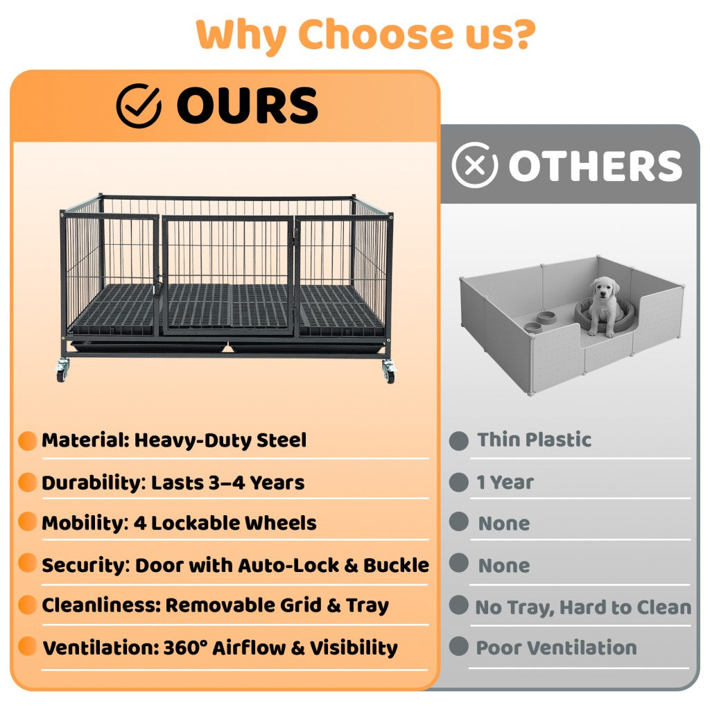42" Stackable Dog Crate 43T+WHLP02 by Homey Pet Official