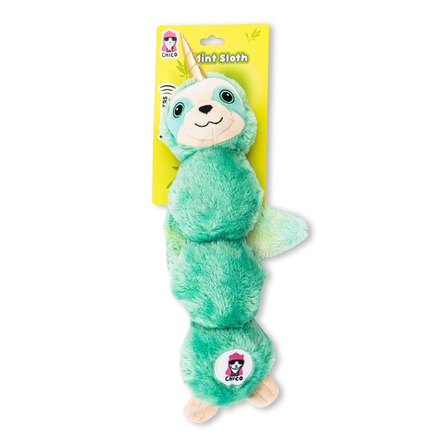 Mystical Mint Winged Sloth Plush Dog Toy – with Squeaker & Crinkle Paper for Fun Play by American Pet Supplies