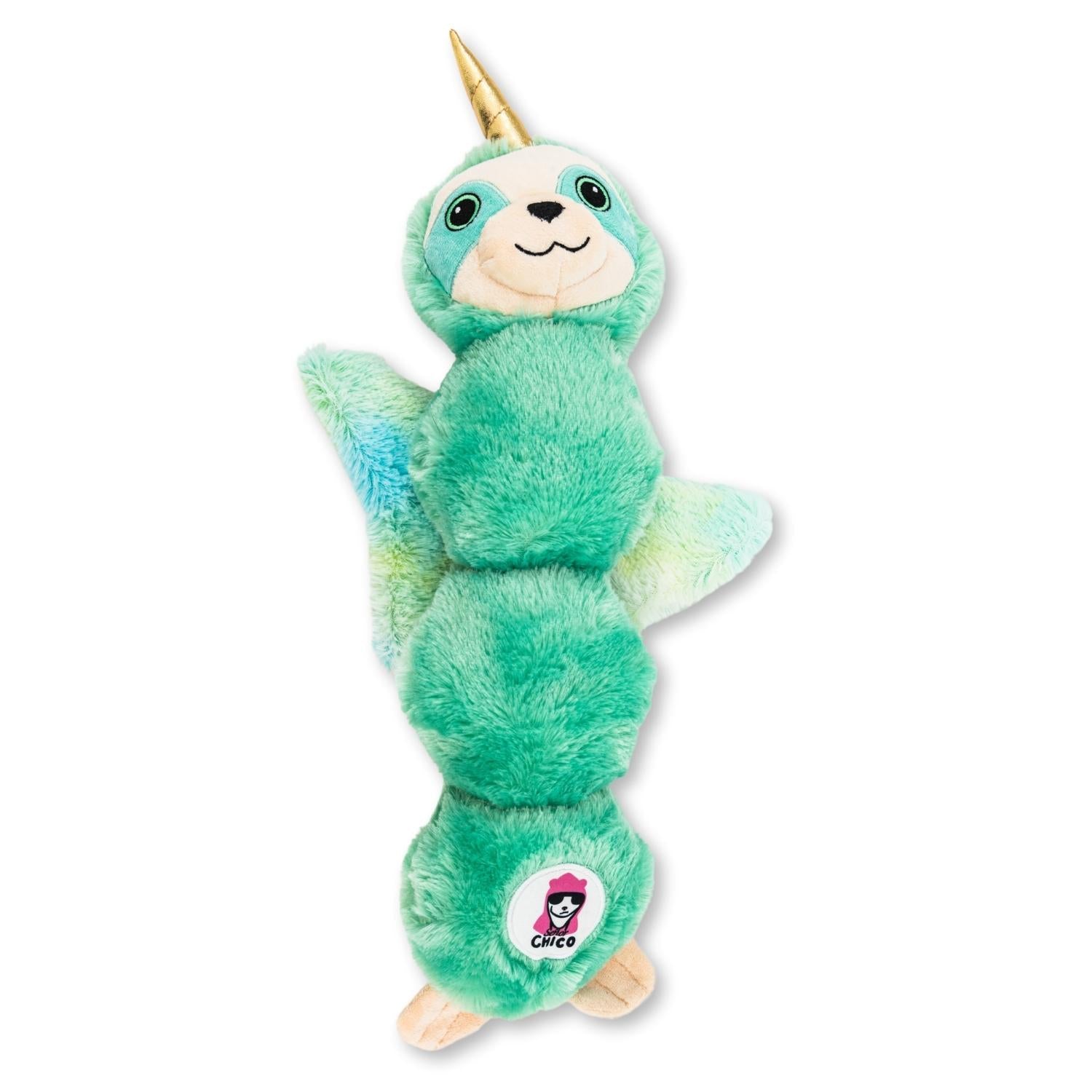 Mystical Mint Winged Sloth Plush Dog Toy – with Squeaker & Crinkle Paper for Fun Play by American Pet Supplies