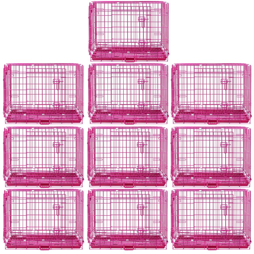 24-42" Collapsible Pink Dog Crate RED24-42 by Homey Pet Official