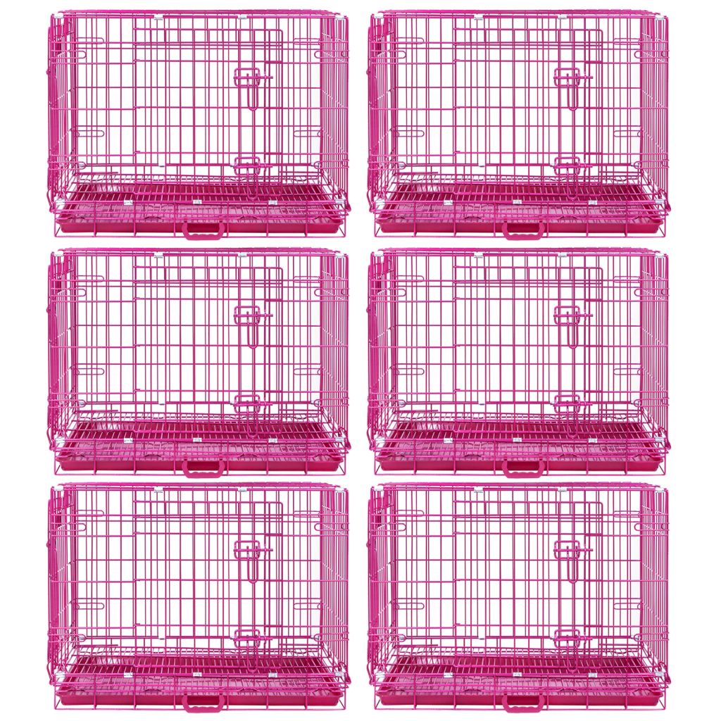 24-42" Collapsible Pink Dog Crate RED24-42 by Homey Pet Official