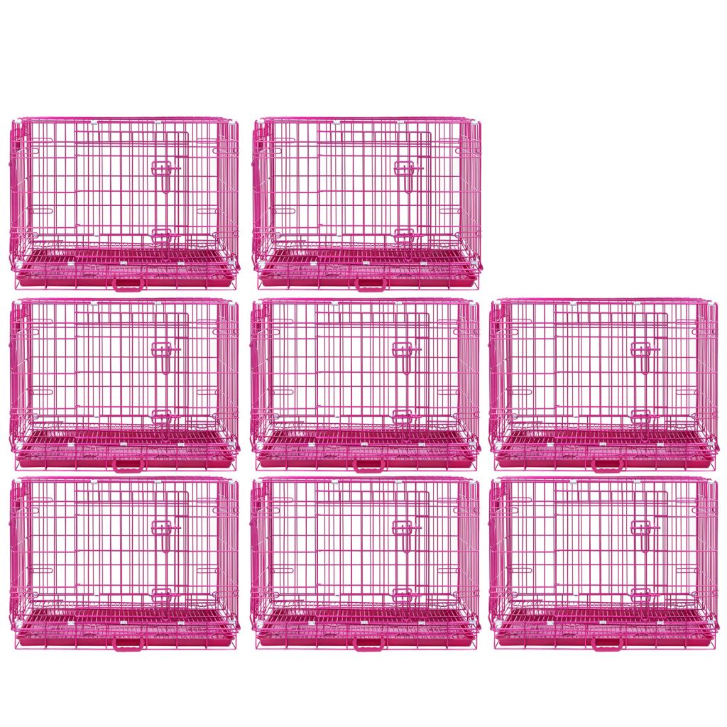 24-42" Collapsible Pink Dog Crate RED24-42 by Homey Pet Official
