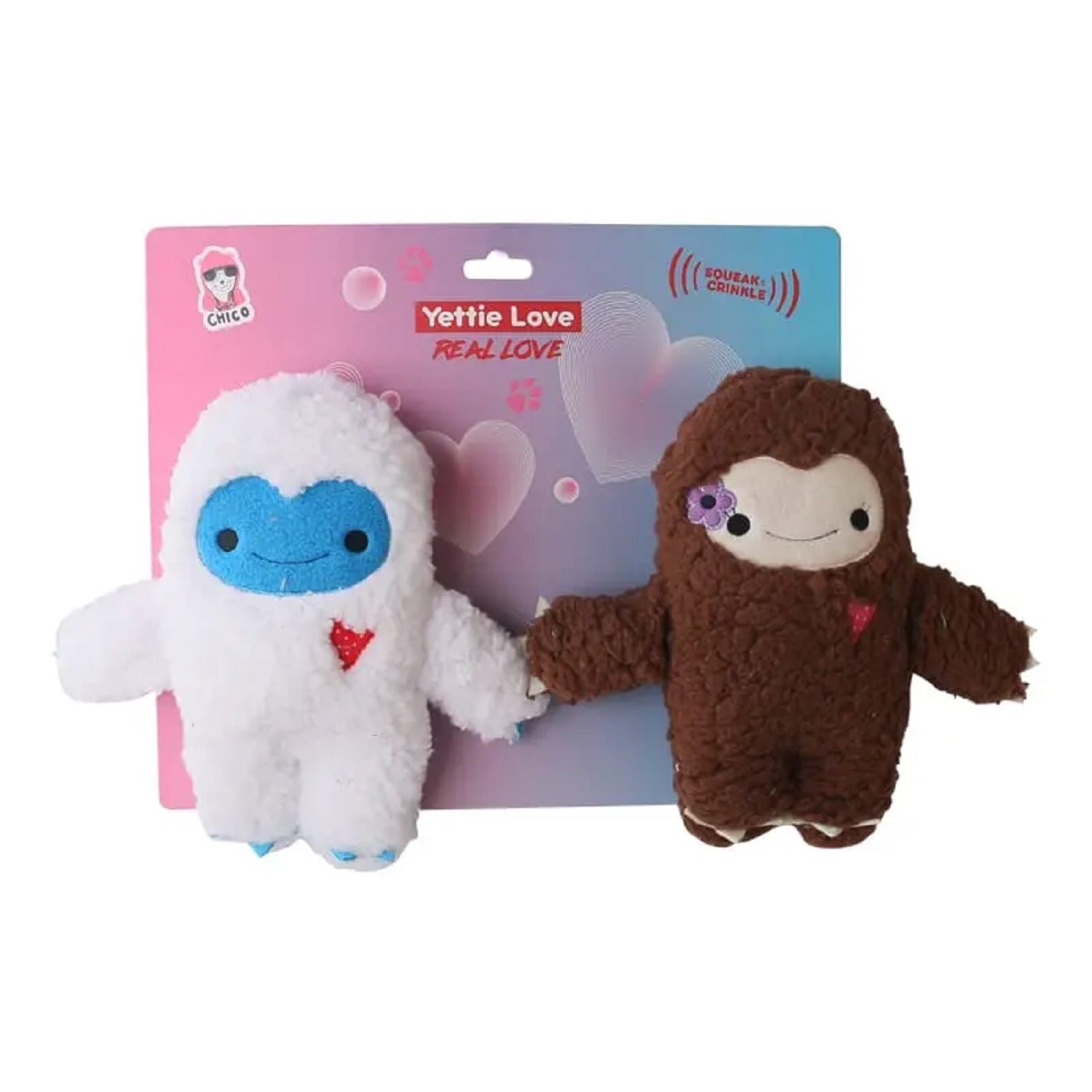 Yeti & Snowman Plush Dog Toy Gift Set – with Squeaker & Crinkle Paper for Fun Play by American Pet Supplies