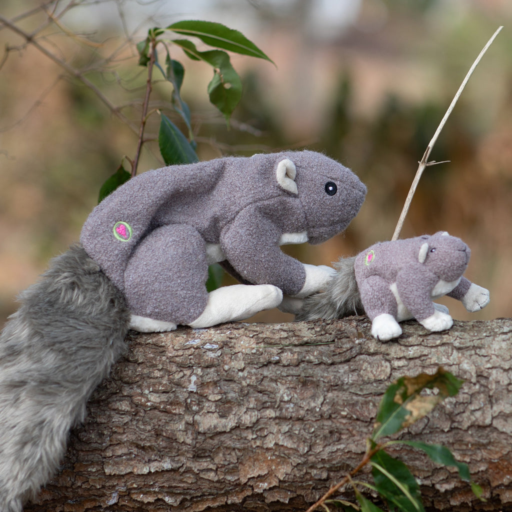 Feller Squirrel Plush Dog Toy by HuggleHounds